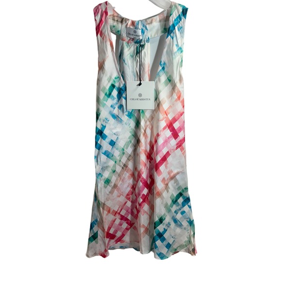 Chloe Kristyn NWT Ombre Lattice Satin Racerback Sleeveless Halter Cami‎ Small - Picture 1 of 3